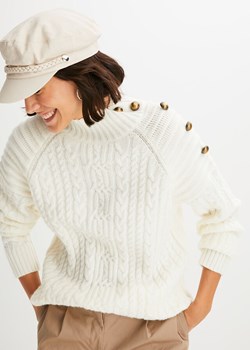 Sweter we wzór w warkocze ze sklepu bonprix w kategorii Swetry damskie - zdjęcie 170707239