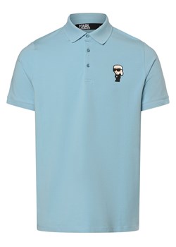 KARL LAGERFELD Męska koszulka polo Mężczyźni Bawełna jasnoniebieski jednolity ze sklepu vangraaf w kategorii T-shirty męskie - zdjęcie 170707506