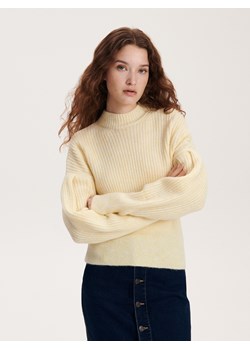 Reserved - Sweter z bufiastym rękawem - jasnożółty ze sklepu Reserved w kategorii Swetry damskie - zdjęcie 170707599