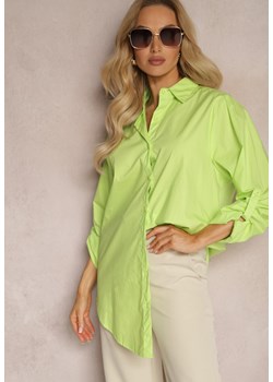 Jasnozielona Koszula o Długim Fasonie z Podwijanymi Rękawami Thimusa ze sklepu Renee odzież w kategorii Koszule damskie - zdjęcie 170710885