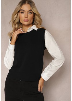 Czarna Kamizelka z Klasyczną Koszulą Nellamira ze sklepu Renee odzież w kategorii Koszule damskie - zdjęcie 170710975