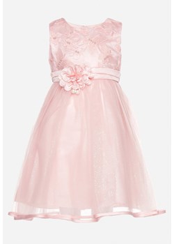 Jasnoróżowa Tiulowa Sukienka w Stylu Princeski z Aplikacjami 3D Piwira ze sklepu Born2be Odzież w kategorii Sukienki dziewczęce - zdjęcie 170712429