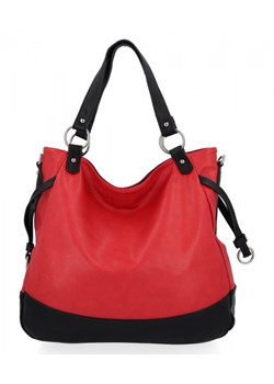 Torebka Damska XL firmy Hernan Czerwona ze sklepu torbs.pl w kategorii Torby Shopper bag - zdjęcie 170713179