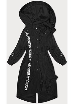 Luźna długa kurtka z kapturem czarna (TR982) ze sklepu goodlookin.pl w kategorii Kurtki damskie - zdjęcie 170713496