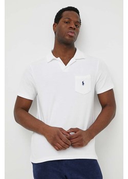 Polo Ralph Lauren polo męski kolor biały gładki ze sklepu ANSWEAR.com w kategorii T-shirty męskie - zdjęcie 170713996