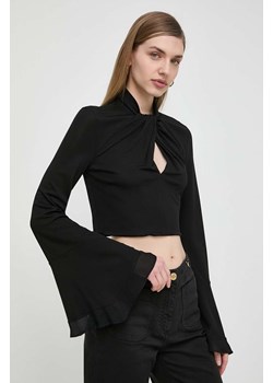 Twinset bluzka damska kolor czarny gładka ze sklepu ANSWEAR.com w kategorii Bluzki damskie - zdjęcie 170714038
