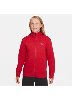 Rozpinana bluza z kapturem dla dużych dzieci (chłopców) Jordan - Czerwony ze sklepu Nike poland w kategorii Bluzy dziewczęce - zdjęcie 170716745