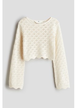 H & M - Ażurowy sweter - Beżowy ze sklepu H&M w kategorii Swetry dziewczęce - zdjęcie 170716996