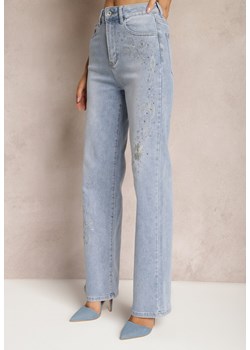 Jasnoniebieskie Szerokie Jeansy High Waist Kalyra ze sklepu Renee odzież w kategorii Jeansy damskie - zdjęcie 170723537