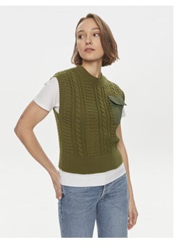 Gestuz Sweter Carla 10906271 Zielony Regular Fit ze sklepu MODIVO w kategorii Kamizelki damskie - zdjęcie 170726299