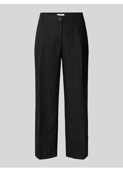 Spodnie z lnu z efektem melanżu ze sklepu Peek&Cloppenburg  w kategorii Spodnie damskie - zdjęcie 170726976