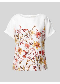 Bluzka z lnu z kwiatowym wzorem ze sklepu Peek&Cloppenburg  w kategorii Bluzki damskie - zdjęcie 170727256