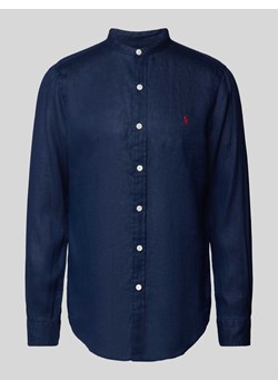 Koszula casulowa o kroju slim fit z lnu ze stójką ze sklepu Peek&Cloppenburg  w kategorii Koszule męskie - zdjęcie 170727346