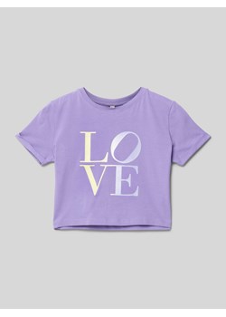 T-shirt z nadrukiem z napisem ze sklepu Peek&Cloppenburg  w kategorii Bluzki dziewczęce - zdjęcie 170727429