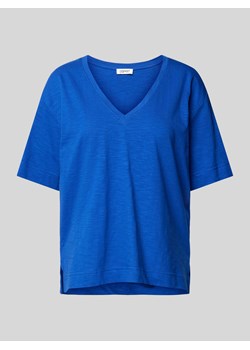 T-shirt w jednolitym kolorze z dekoltem w serek ze sklepu Peek&Cloppenburg  w kategorii Bluzki damskie - zdjęcie 170727648