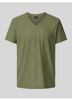 T-shirt z dekoltem w serek i kieszenią na piersi ze sklepu Peek&Cloppenburg  w kategorii T-shirty męskie - zdjęcie 170727828