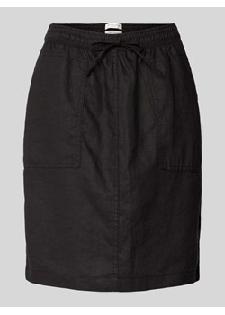 Spódnica lniana o długości do kolan z nakładanymi kieszeniami ze sklepu Peek&Cloppenburg  w kategorii Spódnice - zdjęcie 170728109