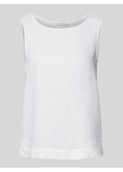 Top bluzkowy z lnu w jednolitym kolorze ze sklepu Peek&Cloppenburg  w kategorii Bluzki damskie - zdjęcie 170728119