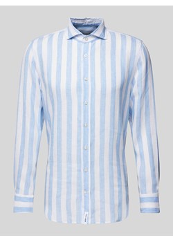 Koszula lniana o kroju slim fit z kołnierzykiem typu cutaway model ‘Hugh’ ze sklepu Peek&Cloppenburg  w kategorii Koszule męskie - zdjęcie 170728395