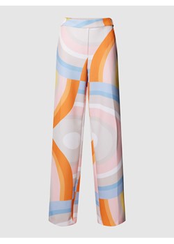 Spodnie materiałowe z prostymi nogawkami i nadrukiem na całej powierzchni ze sklepu Peek&Cloppenburg  w kategorii Spodnie damskie - zdjęcie 170728796