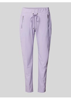 Spodnie o kroju tapered fit z kieszeniami zapinanymi na zamek błyskawiczny model ‘EASY ACTIVE’ ze sklepu Peek&Cloppenburg  w kategorii Spodnie damskie - zdjęcie 170729146