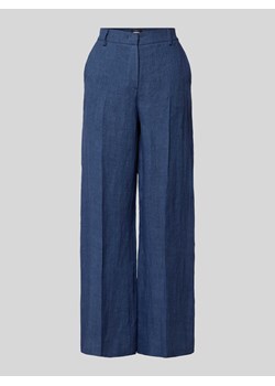 Spodnie lniane o kroju regular fit z szeroką nogawką model ‘MALIZIA’ ze sklepu Peek&Cloppenburg  w kategorii Spodnie damskie - zdjęcie 170729316