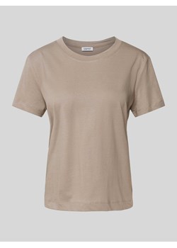 T-shirt z prążkowanym okrągłym dekoltem ze sklepu Peek&Cloppenburg  w kategorii Bluzki damskie - zdjęcie 170729606