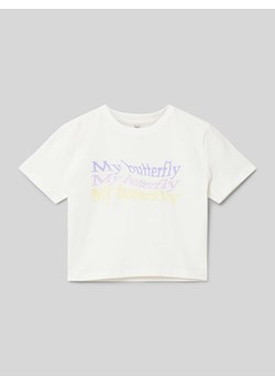 T-shirt z nadrukiem ze sloganem ze sklepu Peek&Cloppenburg  w kategorii Bluzki dziewczęce - zdjęcie 170729919