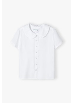 Elegancka biała koszula dla dziewczynki z krótkim rękawem ze sklepu 5.10.15 w kategorii Koszule dziewczęce - zdjęcie 170729998
