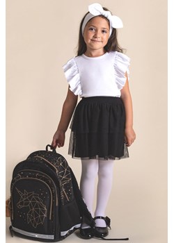 Bluzka bawełniana z krótkim rękawem dla dziewczynki biała ze sklepu 5.10.15 w kategorii Bluzki dziewczęce - zdjęcie 170730049