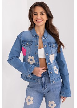 Damska kurtka jeansowa w kwiaty ze sklepu 5.10.15 w kategorii Kurtki damskie - zdjęcie 170730145