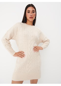 Mohito - Swetrowa kremowa sukienka mini - kremowy ze sklepu Mohito w kategorii Sukienki - zdjęcie 170731325