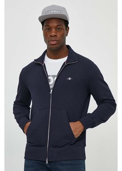 Gant bluza męska kolor granatowy gładka ze sklepu ANSWEAR.com w kategorii Bluzy męskie - zdjęcie 170733186