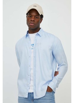BOSS koszula męska kolor niebieski regular z kołnierzykiem klasycznym 50513378 ze sklepu ANSWEAR.com w kategorii Koszule męskie - zdjęcie 170733349