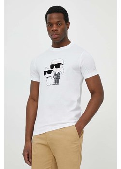 Karl Lagerfeld t-shirt bawełniany męski kolor biały z nadrukiem ze sklepu ANSWEAR.com w kategorii T-shirty męskie - zdjęcie 170734175