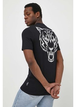 PLEIN SPORT t-shirt bawełniany męski kolor czarny z nadrukiem ze sklepu ANSWEAR.com w kategorii T-shirty męskie - zdjęcie 170734199