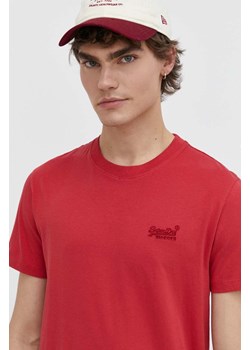 Superdry t-shirt bawełniany męski kolor czerwony z aplikacją ze sklepu ANSWEAR.com w kategorii T-shirty męskie - zdjęcie 170734229