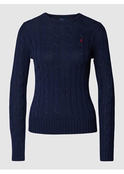 Sweter z dzianiny z wyhaftowanym logo model ‘JULIANNA’ ze sklepu Peek&Cloppenburg  w kategorii Swetry damskie - zdjęcie 170737085
