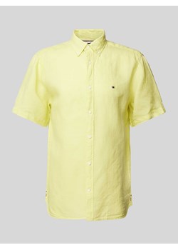 Koszula lniana o kroju regular fit z kołnierzykiem typu button down ze sklepu Peek&Cloppenburg  w kategorii Koszule męskie - zdjęcie 170737128