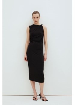 H & M - Marszczona sukienka midi - Czarny ze sklepu H&M w kategorii Sukienki - zdjęcie 170740085
