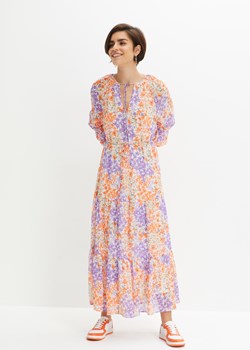 Długa sukienka w kwiaty z poliestru z recyklingu ze sklepu bonprix w kategorii Sukienki - zdjęcie 170742206