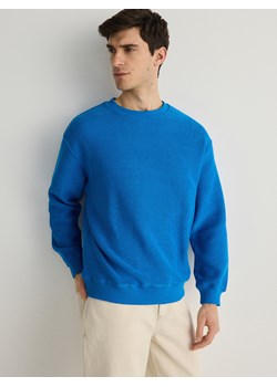Reserved - Bluza ze strukturalnej dzianiny - niebieski ze sklepu Reserved w kategorii Bluzy męskie - zdjęcie 170742728