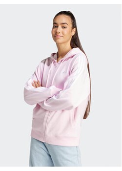 adidas Bluza Essentials 3-Stripes IR6132 Różowy Loose Fit ze sklepu MODIVO w kategorii Bluzy damskie - zdjęcie 170744926