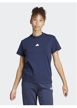 adidas T-Shirt Embroidered IS4289 Granatowy Regular Fit ze sklepu MODIVO w kategorii Bluzki damskie - zdjęcie 170745028