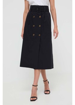 Twinset spódnica bawełniana kolor czarny midi rozkloszowana ze sklepu ANSWEAR.com w kategorii Spódnice - zdjęcie 170745576