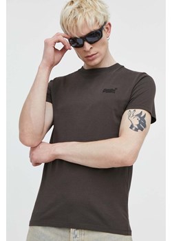 Superdry t-shirt bawełniany męski kolor szary gładki ze sklepu ANSWEAR.com w kategorii T-shirty męskie - zdjęcie 170745789