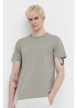 Abercrombie &amp; Fitch t-shirt bawełniany męski kolor zielony gładki ze sklepu ANSWEAR.com w kategorii T-shirty męskie - zdjęcie 170745829