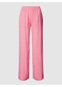 Spodnie materiałowe o kroju regular fit z nadrukiem na całej powierzchni ze sklepu Peek&Cloppenburg  w kategorii Spodnie damskie - zdjęcie 170749319