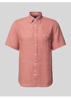 Koszula lniana o kroju regular fit z kołnierzykiem typu button down ze sklepu Peek&Cloppenburg  w kategorii Koszule męskie - zdjęcie 170749495