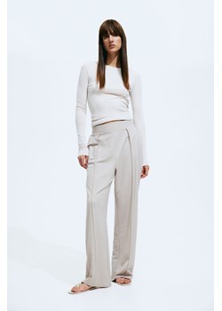 H & M - Eleganckie spodnie z wysoką talią - Brązowy ze sklepu H&M w kategorii Spodnie damskie - zdjęcie 170749815